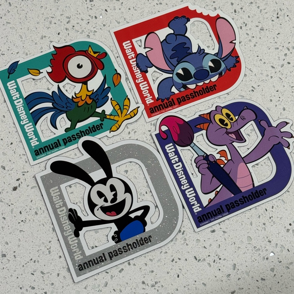 Disney Annual Passholder Character Magnets Set of 4